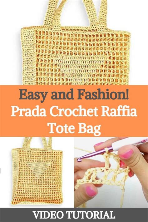 tutorial borsa rafia prada|Easy Prada Crochet Raffia Tote Bag Tutorial, Crochet Bag, Net Bag.